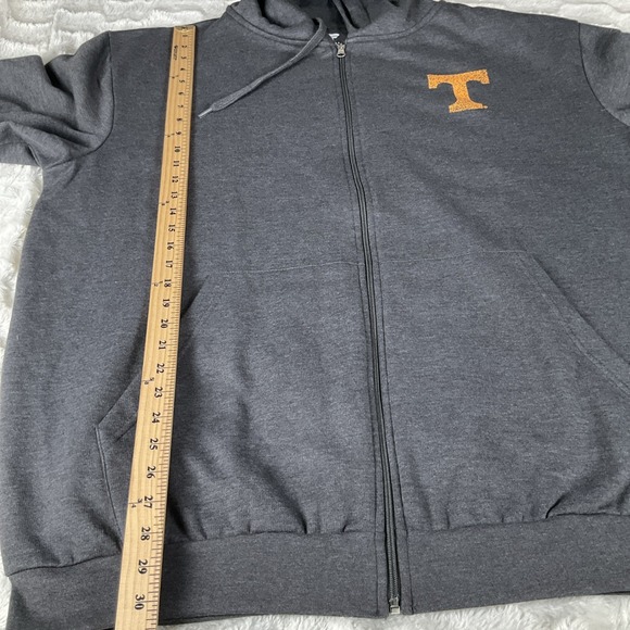 Fanatics Tennessee Volunteers Mens Gray Full Zip Hoodie 2XL‎ Front Pocket Jacket - Picture 10 of 11